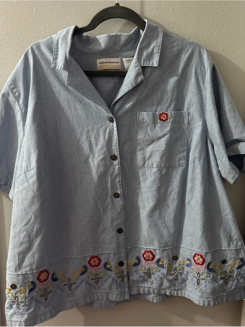 Alfred Dunner Woman Button Up Intricate Floral Design Shirt  Size 22W